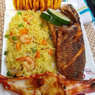 Fried Rice With Fried Fish