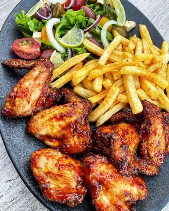 Yam Chips and Chicken